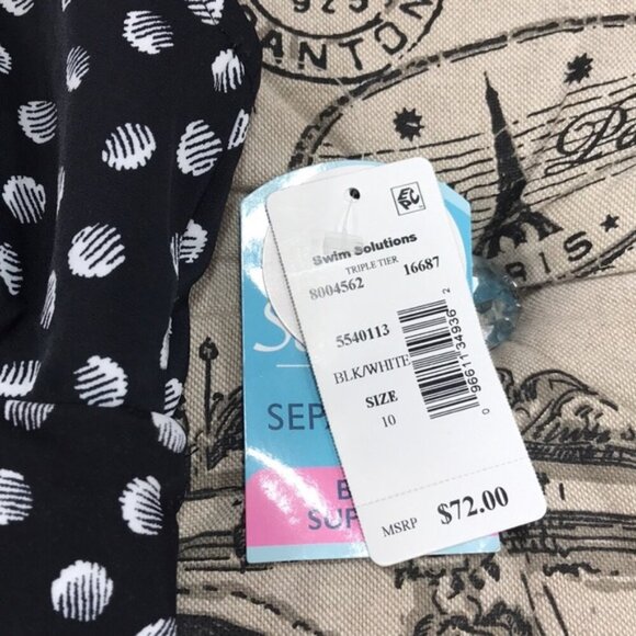 Swim Solutions Galactica Print Tiered Swim Top - Picture 7 of 9